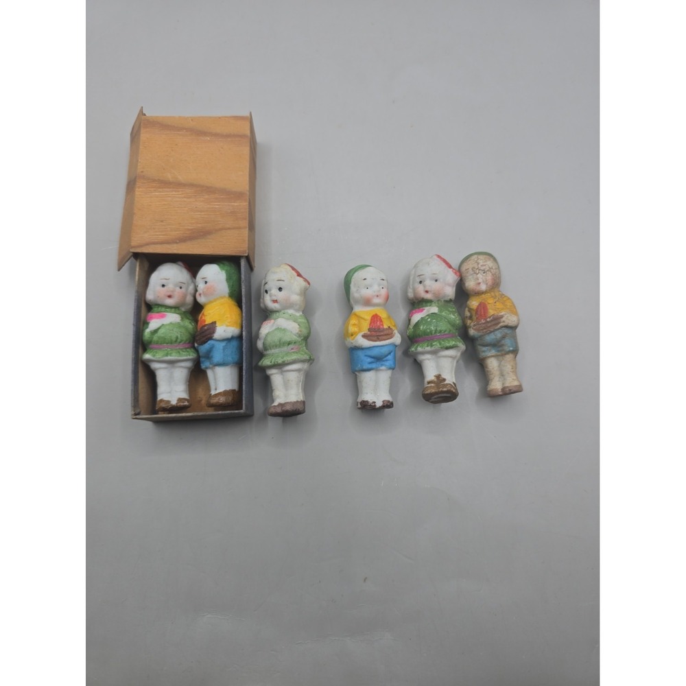 Lot of 6 Antique Bisque Japanese Penny Dolls